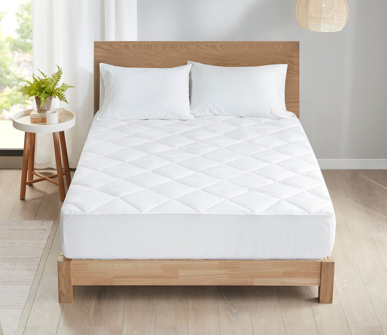 eLuxury Copper Infused Mattress Pad, White, Twin