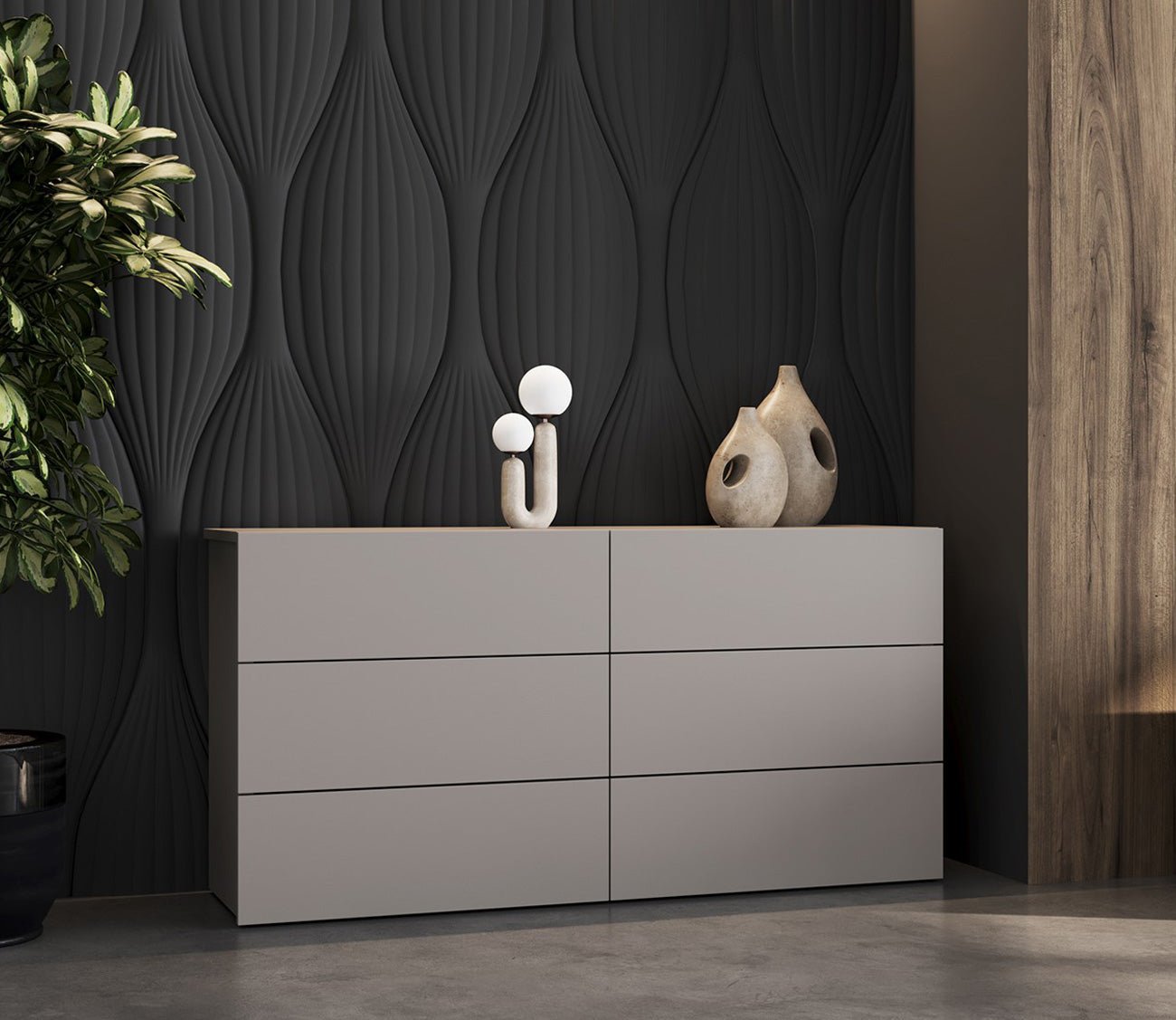 Ayla 6 - Drawer Double Dresser by Casa Bianca