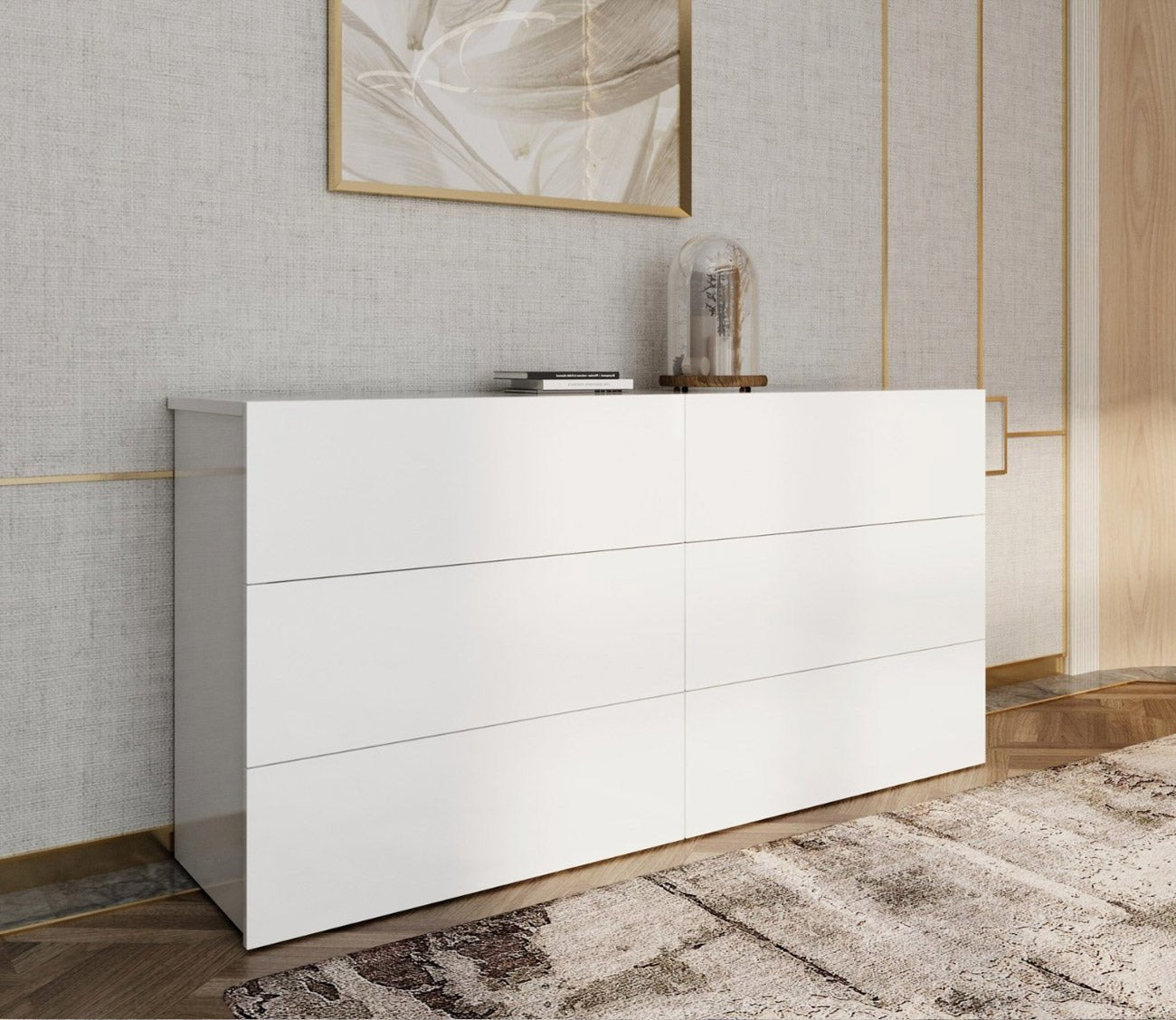 Ayla 6 - Drawer Double Dresser by Casa Bianca