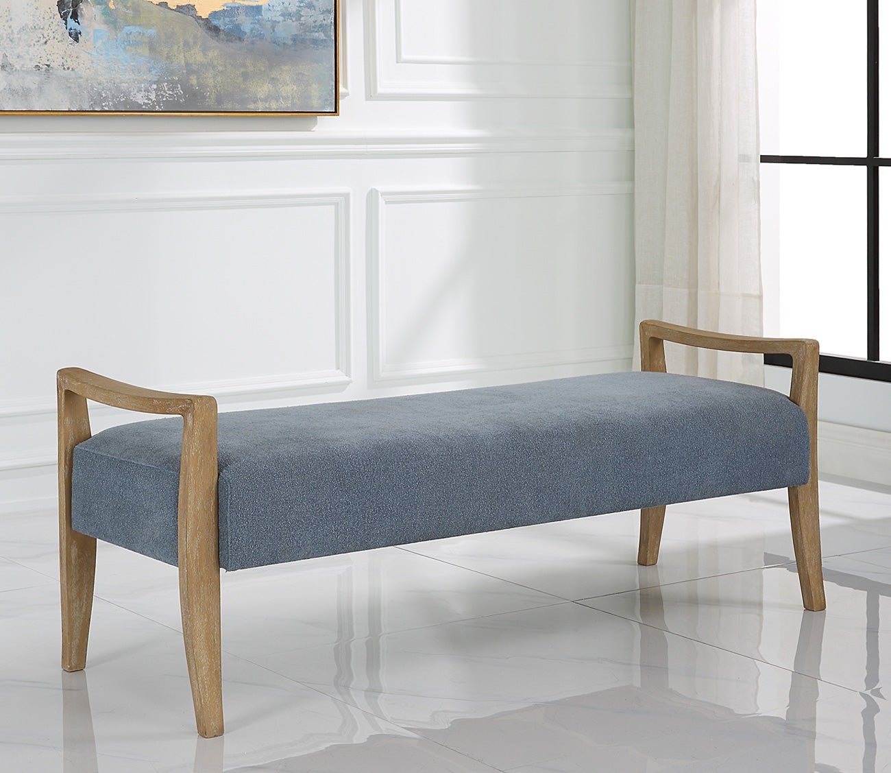 Daylight Sky Blue Bench by Uttermost