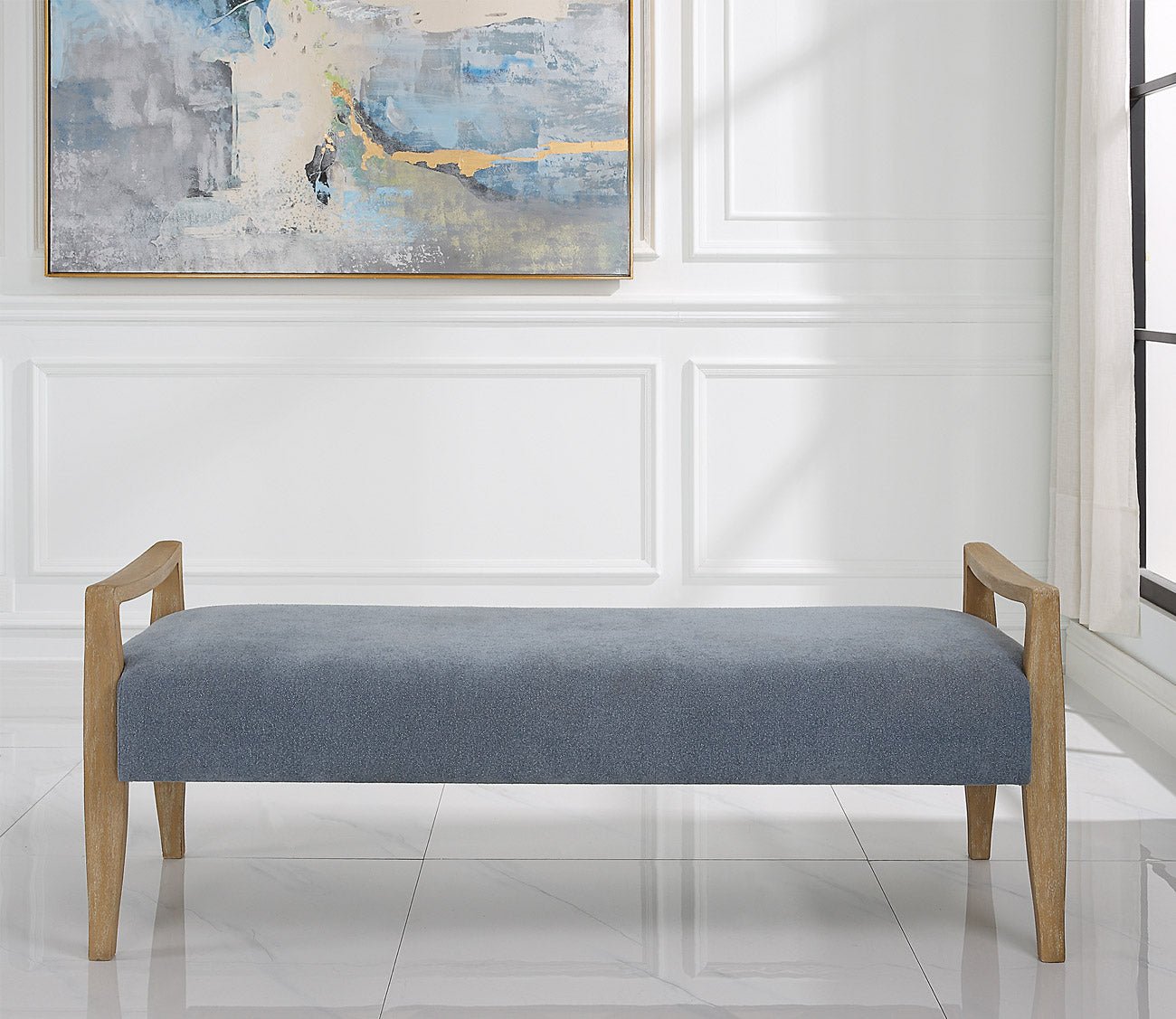 Daylight Sky Blue Bench by Uttermost