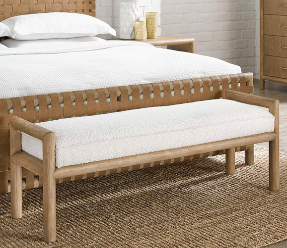 Dorsey Boucle Upholstered Accent Bench by Modus Furniture