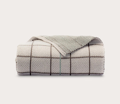 Plaid Bamboo Knit Throw Blanket by Cariloha