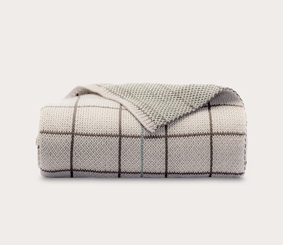 Plaid Bamboo Knit Throw Blanket by Cariloha