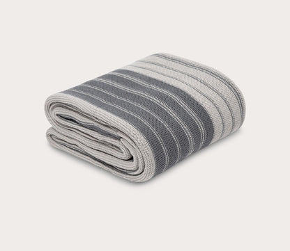 Striped Bamboo Knit Throw Blanket by Cariloha