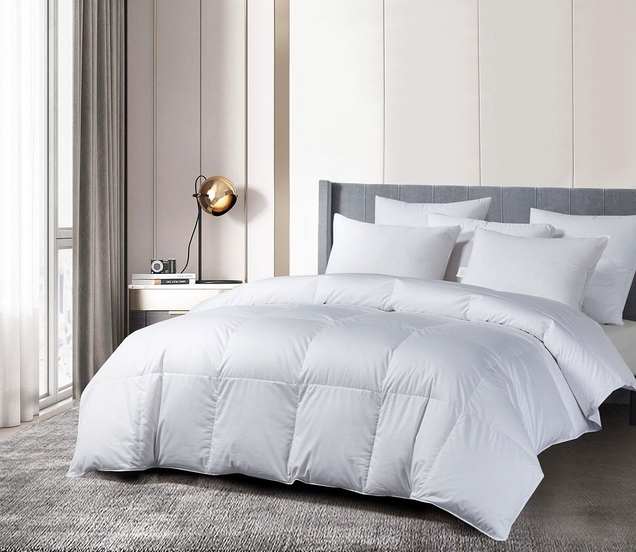 400TC Cotton Sateen All Season European Goose Down Comforter by Beautyrest