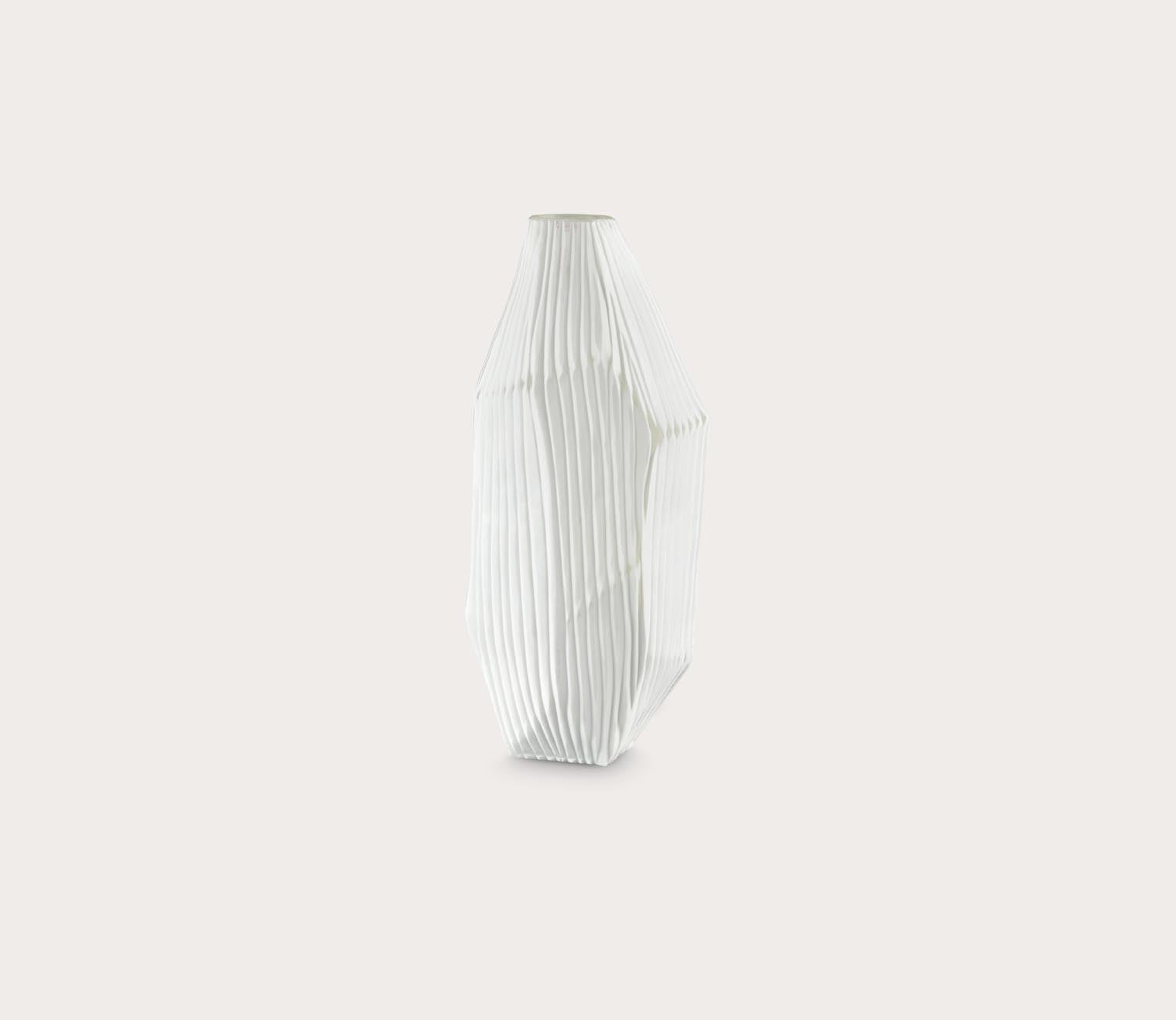 Aggie White Frosted Glass Vase by Elk Home