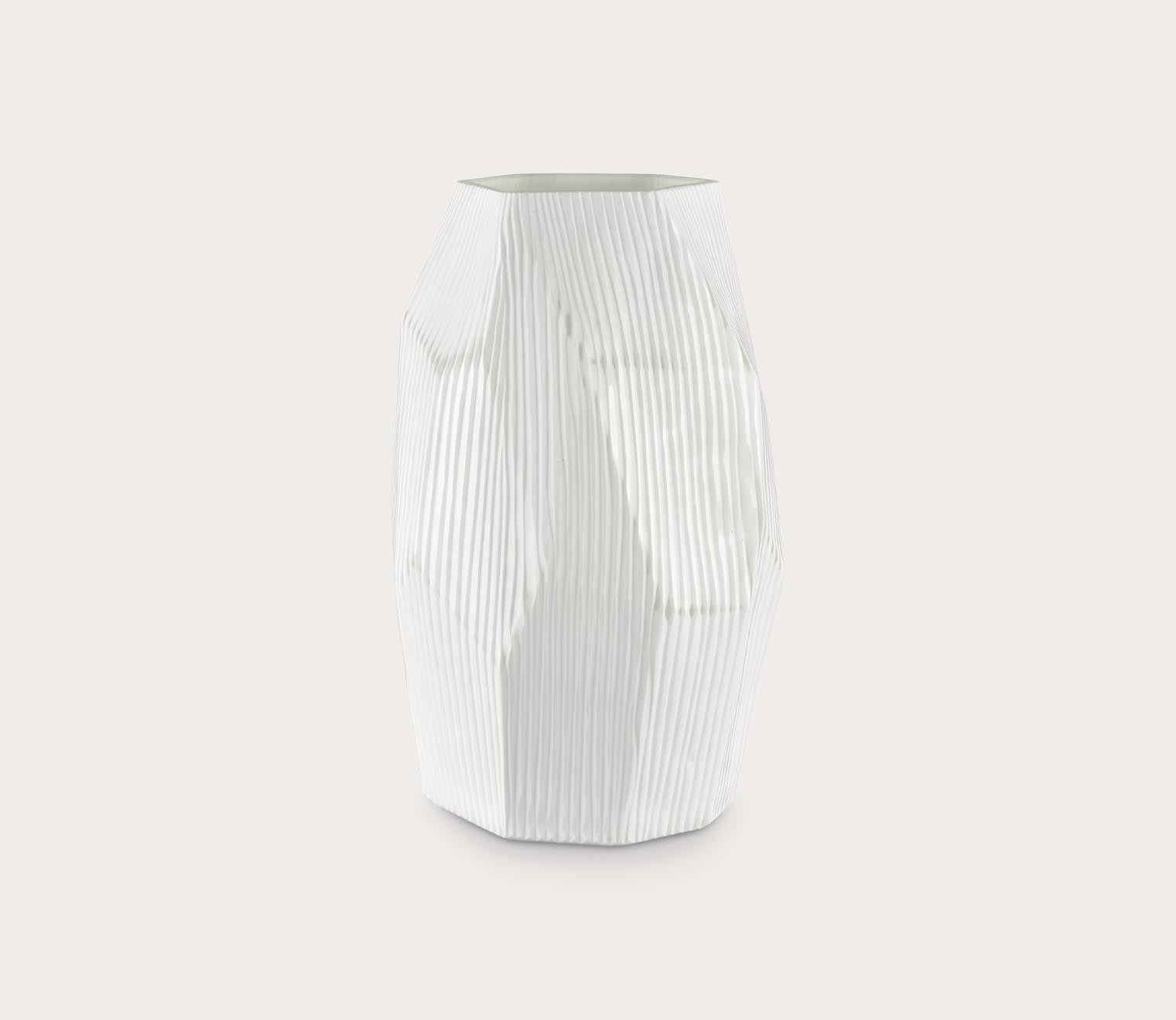 Aggie White Frosted Glass Vase by Elk Home