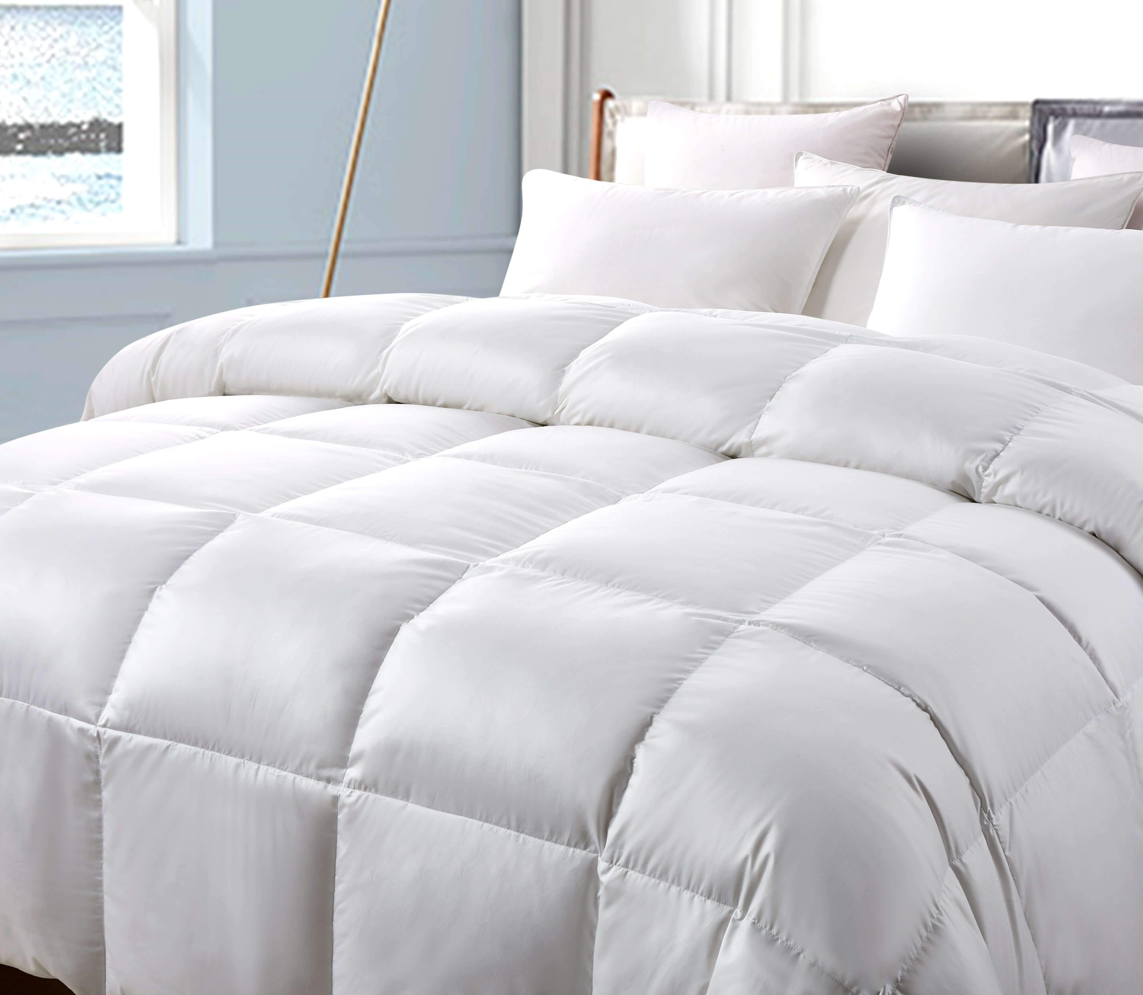 All Season White Down Fiber Comforter Medium Warmth by Serta