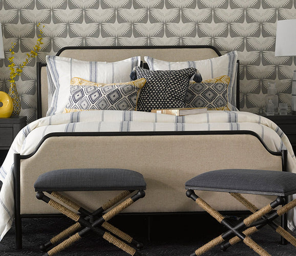 Alyssa Upholstered Metal Bed by CM Home