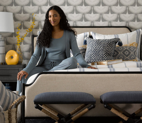 Alyssa Upholstered Metal Bed by CM Home