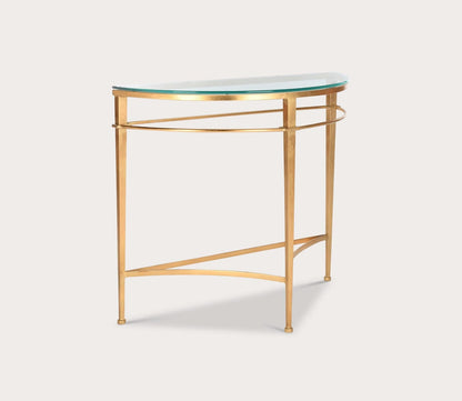 Baur Glass Top Metal Console Table by Safavieh