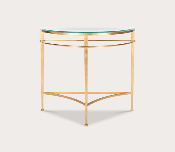 Baur Glass Top Metal Console Table by Safavieh