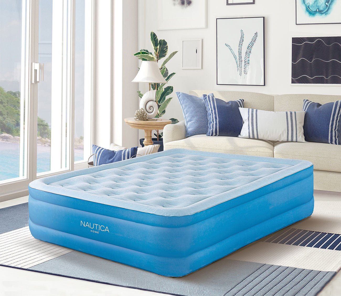 Queen size pillow hot sale top air mattress