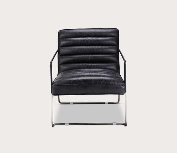 Desmond Onyx Black Genuine Leather Club Chair by Moe's Furniture