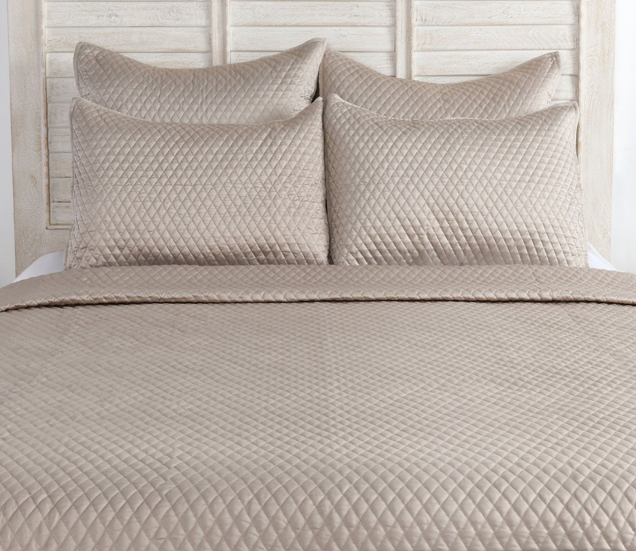 Diamond Pebble Sateen Quilted Pillow Sham by Villa by Classic Home