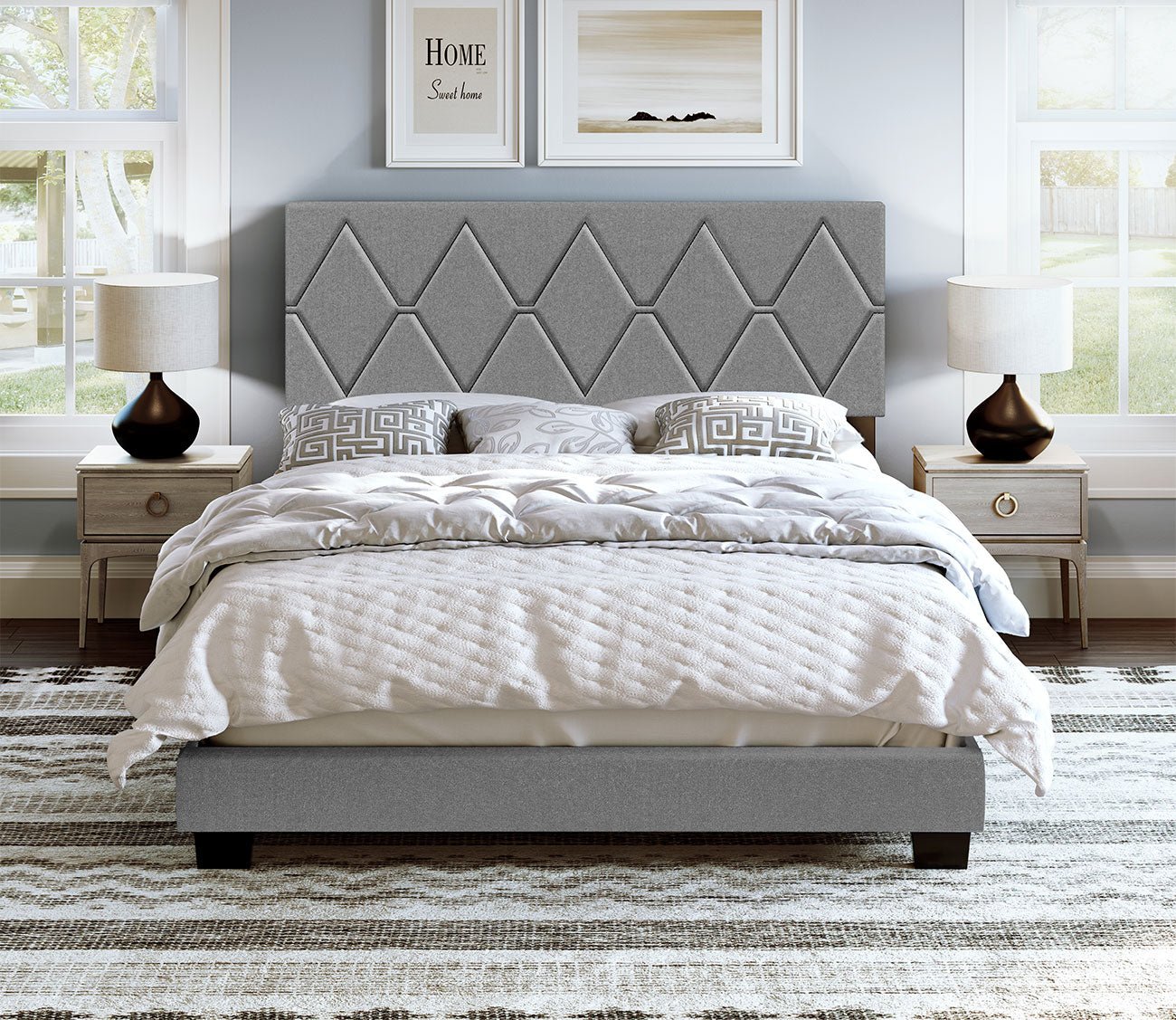 Gabouray tufted deals platform bed