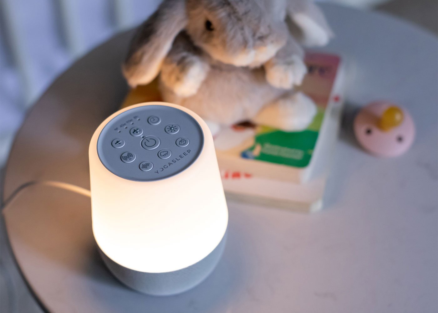 Duet White Noise Machine with Night Light and Wireless Speaker by Yogasleep