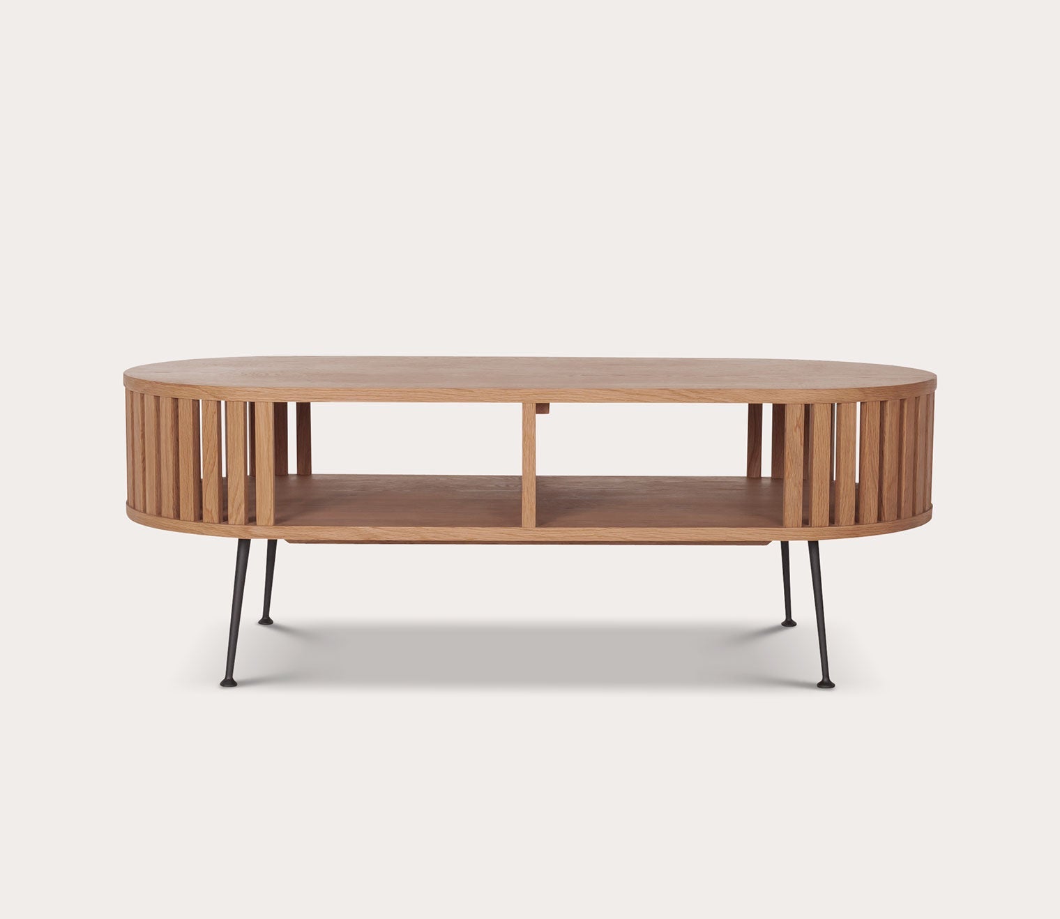 Henrich Solid Oak Wood Oval Coffee Table by Moe's Furniture