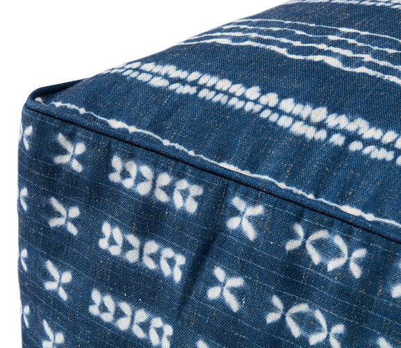 Indigo Pattern Square Pouf by Loloi