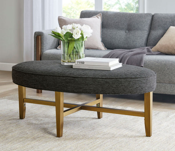 Oval tufted shop cocktail ottoman