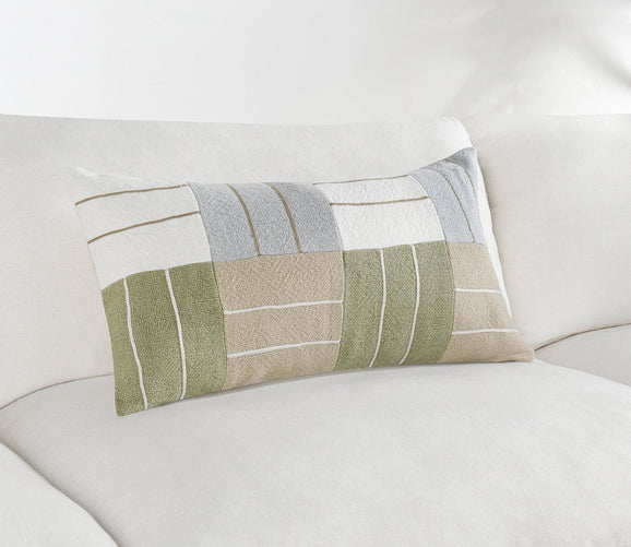 Niya Wheat Green Multi Throw Pillow by Villa by Classic Home