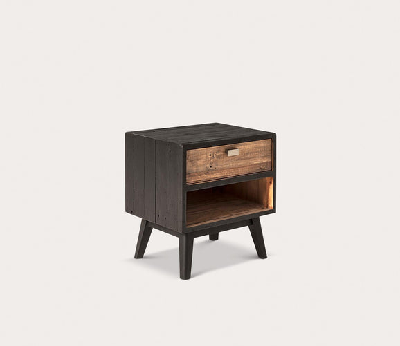 Nova Black Solid Wood 1-Drawer Nightstand by Moe's Furniture