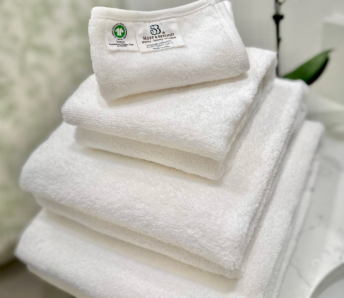 Organic Cotton Terry 4-Piece Washcloth Set by Sleep & Beyond