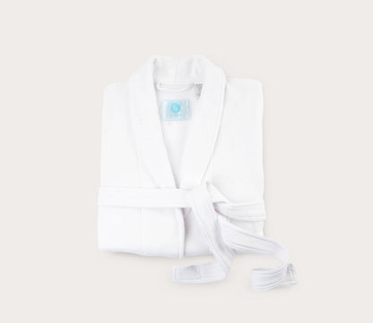 Palma White Cotton Jersey Robe by Blu Sleep