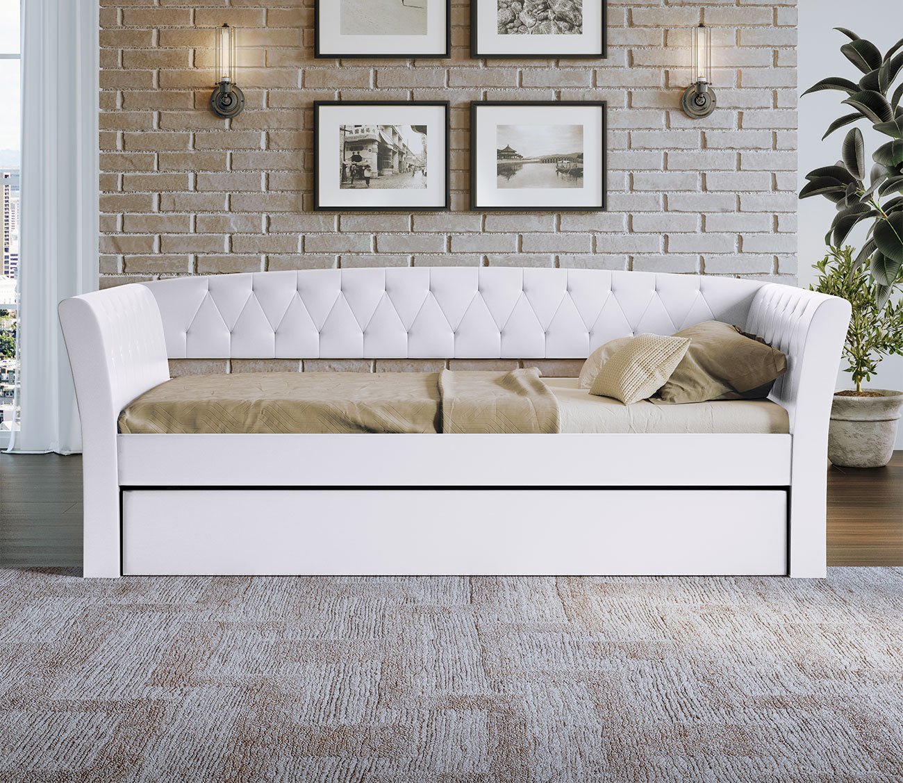 White tufted deals daybed