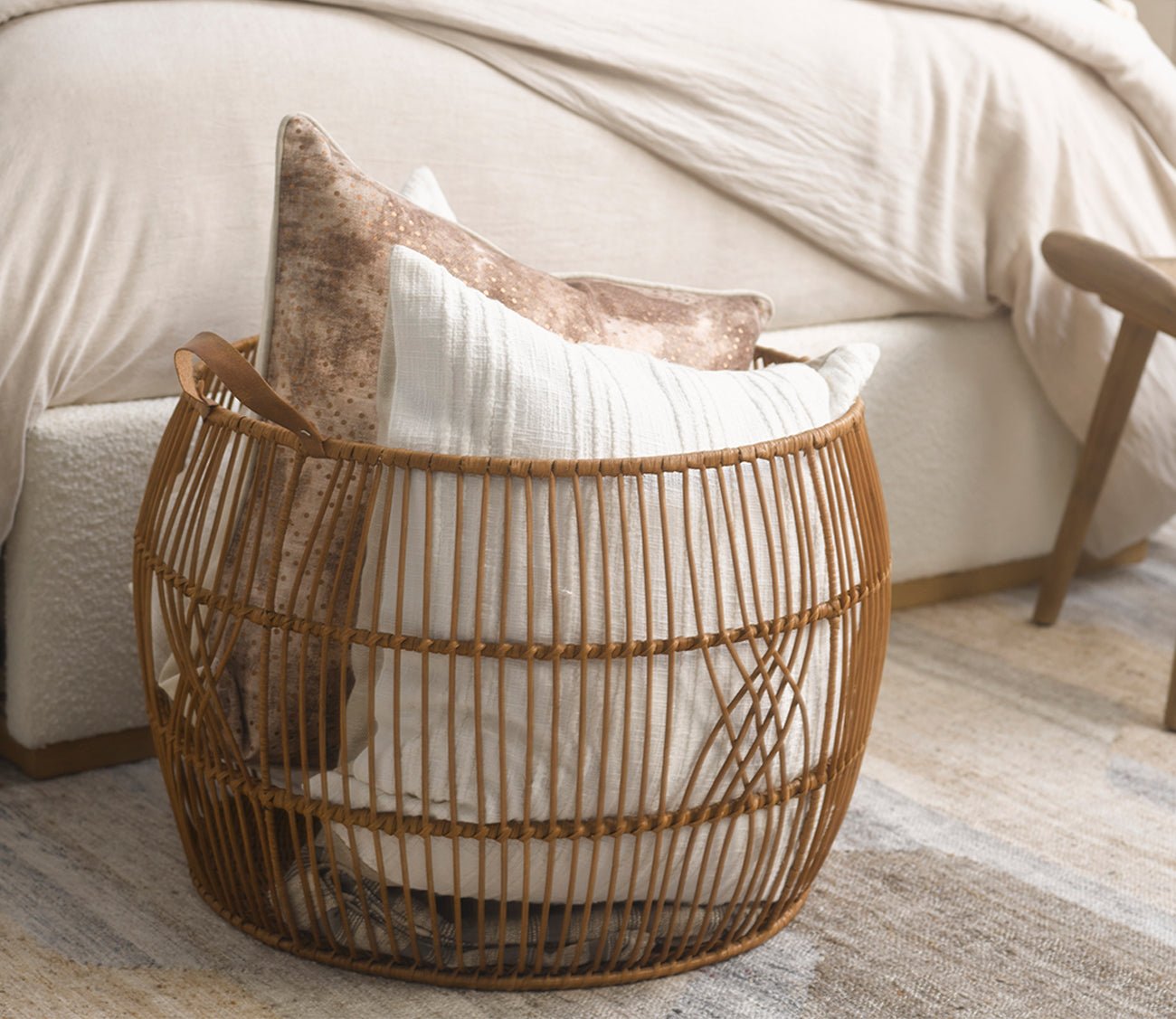 Rattan Iron Basket by Classic Home