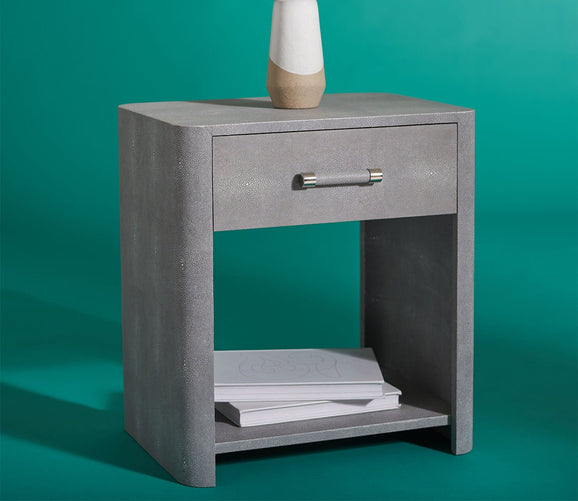 Sawyer Faux Shagreen Nightstand by Safavieh