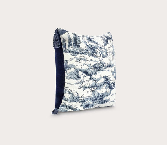 Stonework Denim Blue Throw Pillow by Villa by Classic Home