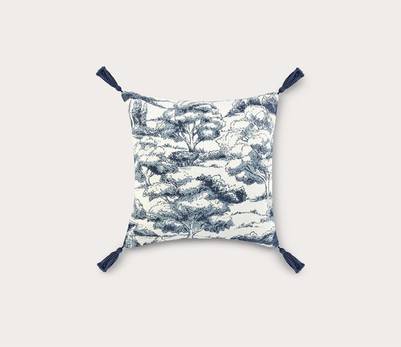 Stonework Denim Blue Throw Pillow by Villa by Classic Home