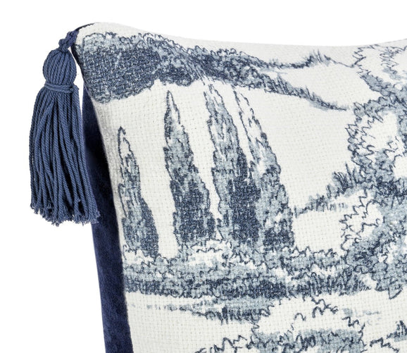 Stonework Denim Blue Throw Pillow by Villa by Classic Home