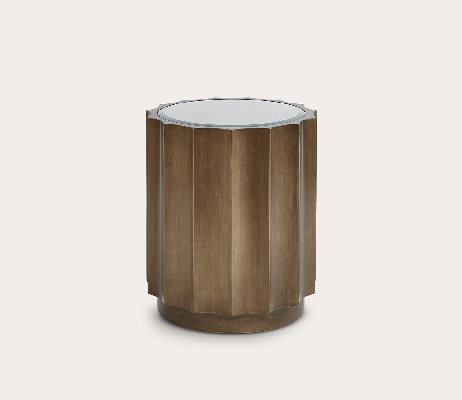 Valentina Bronze Round Scalloped Accent Table by Madison Park